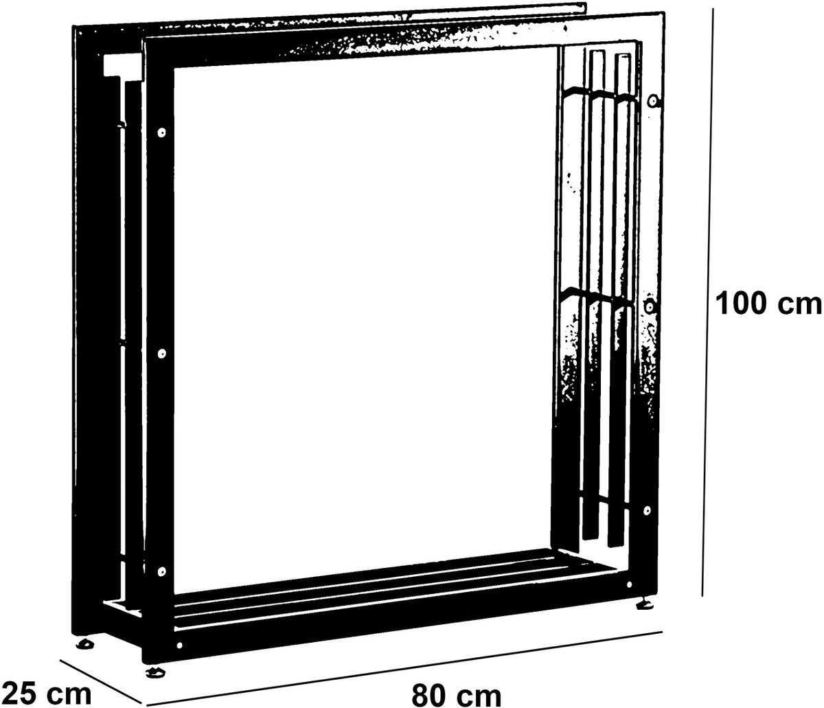 CLP Kaminholzständer Skadi 25x80x100 – Produktabbildung 2