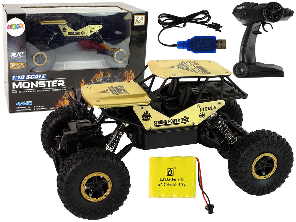 LEAN Toys Auto RC High Wheels 1:18 Kunststoff Schwarz Gold