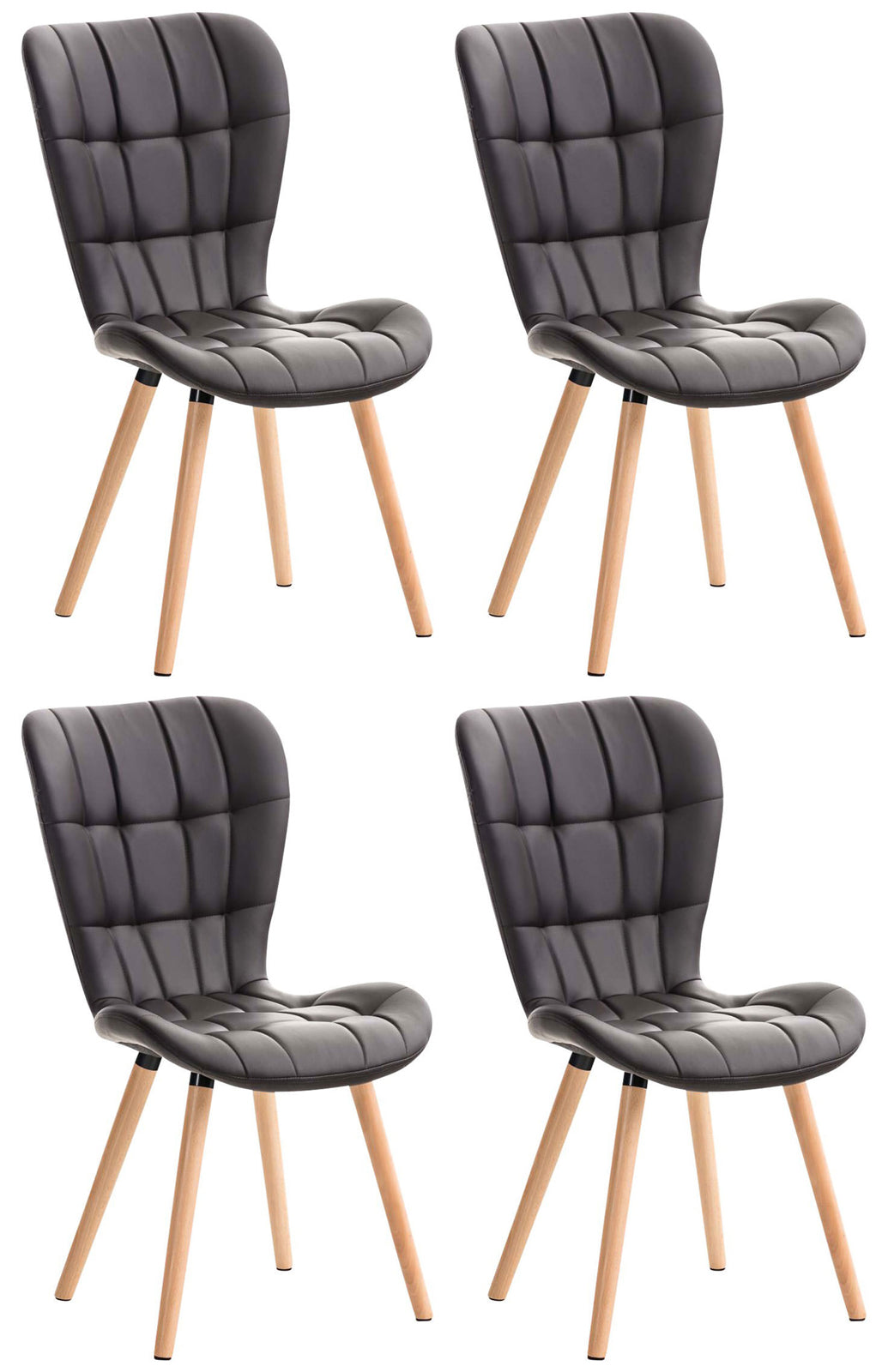 CLP 4er Set Esszimmerstuhl Elda Kunstleder