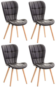 CLP 4er Set Esszimmerstuhl Elda Kunstleder