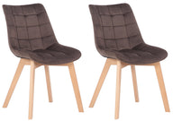 CLP 2er Set Esszimmerstühle Passaic Samt