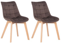 CLP 2er Set Esszimmerstühle Passaic Samt