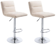 CLP 2er Set Barhocker Limerick Stoff chrom