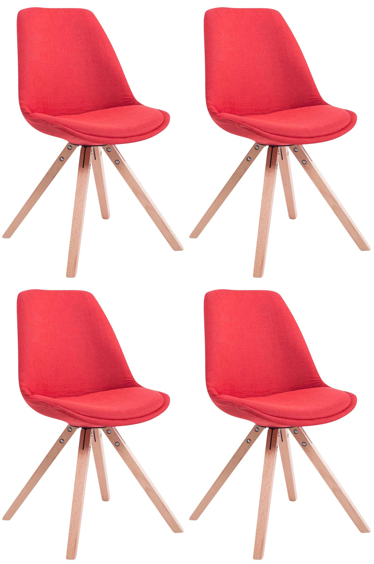 CLP 4er Set Besucherstuhl Toulouse Stoff Square Natura