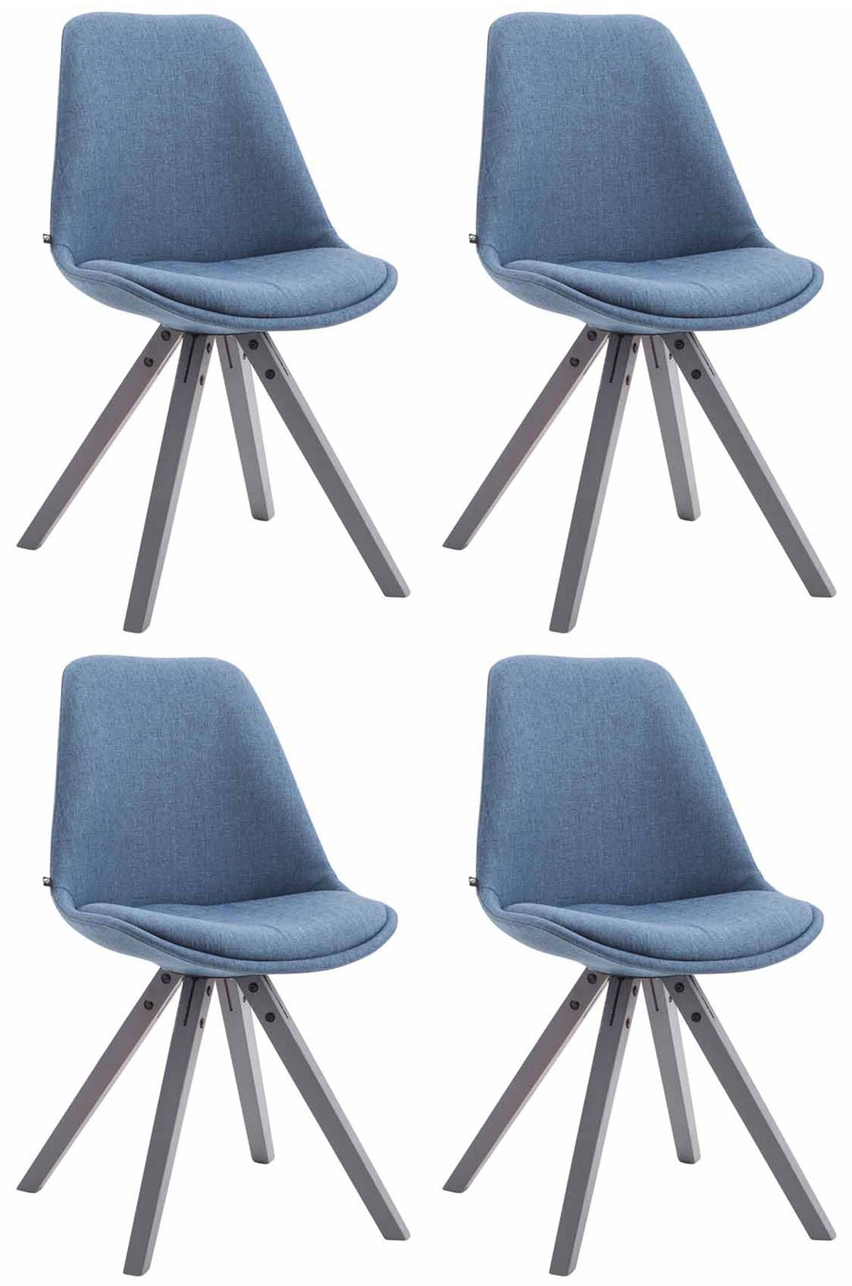 CLP 4er Set Besucherstuhl Toulouse Stoff Square grau