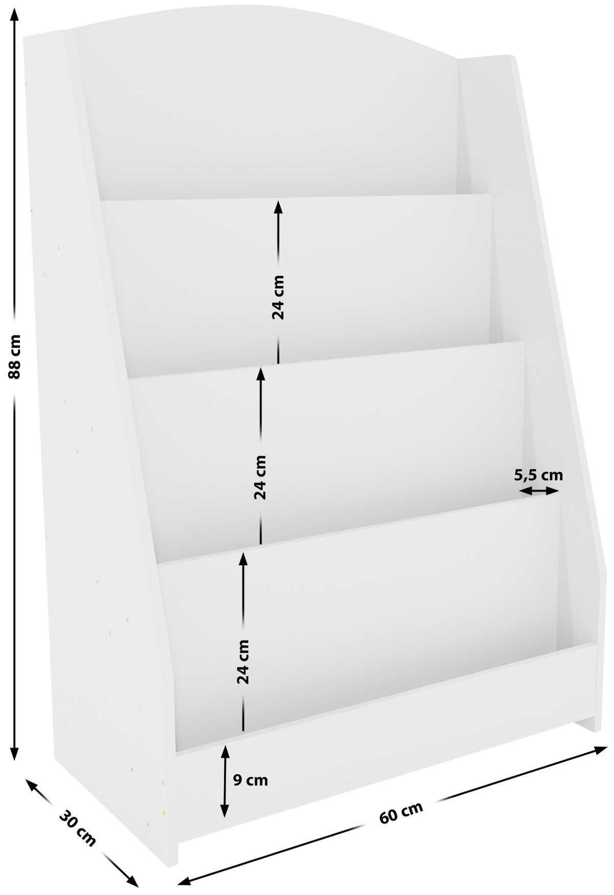 CLP Bücherregal Melfa 60 cm – Produktabbildung 3
