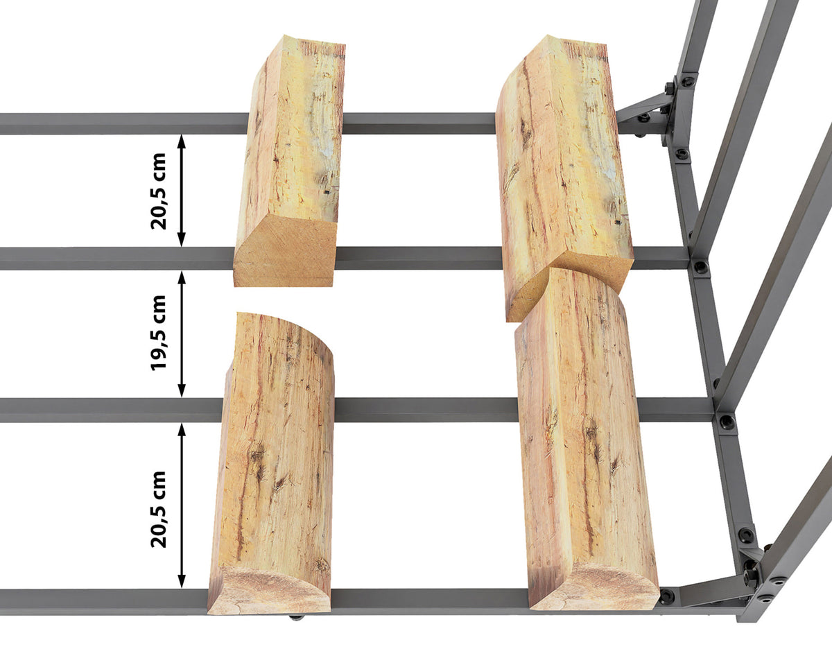 CLP Kaminholzunterstand + Abdeckplane Ruston Metall L – Produktabbildung 8