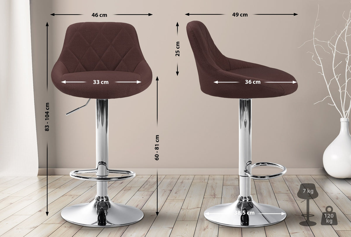 CLP Barhocker Lazio Stoff chrom – Produktabbildung 10