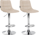 CLP 2er Set Barhocker Jerry Kunstleder chrom