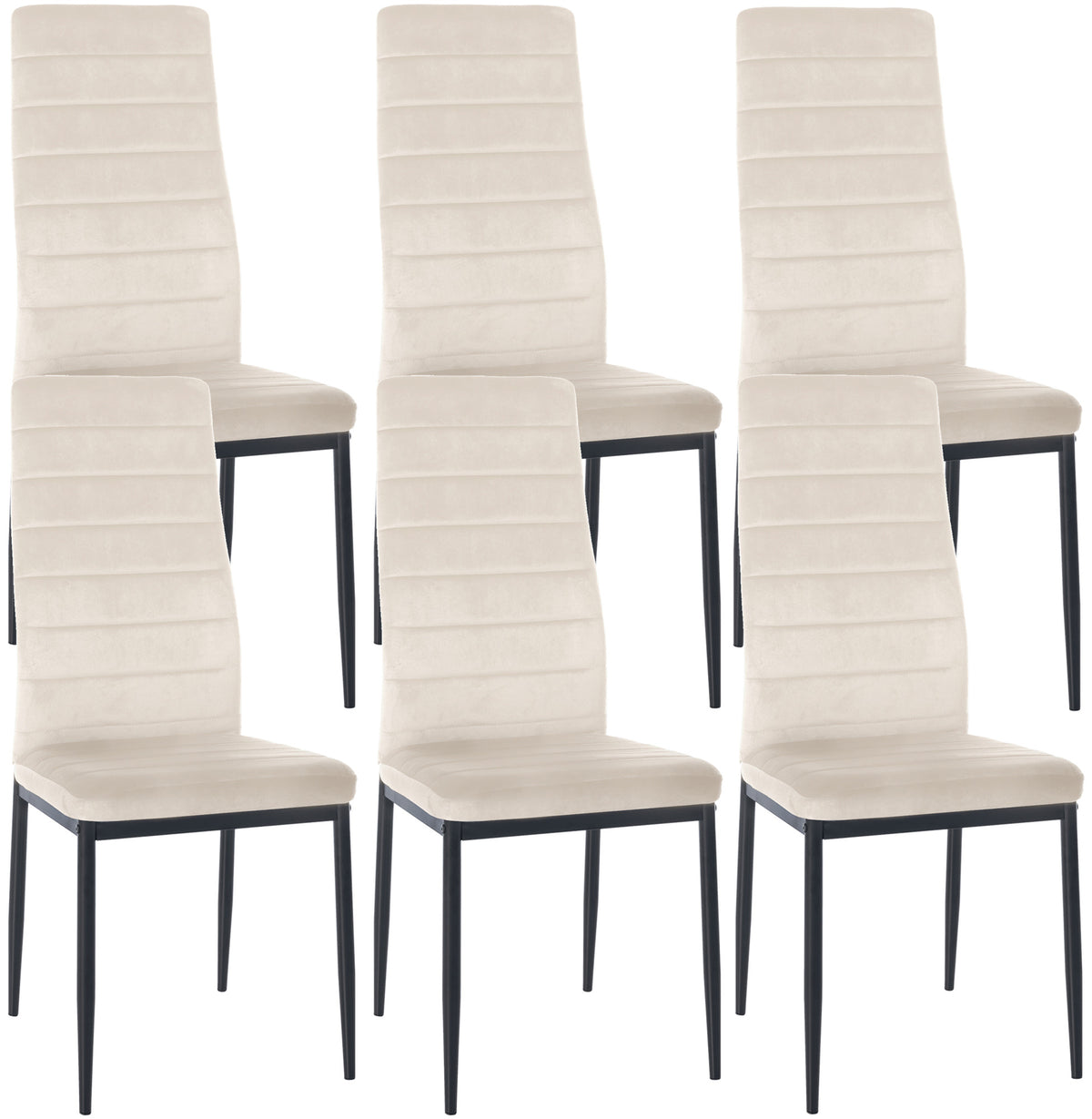 CLP 6er Set Esszimmerstühle Mayfair Samt