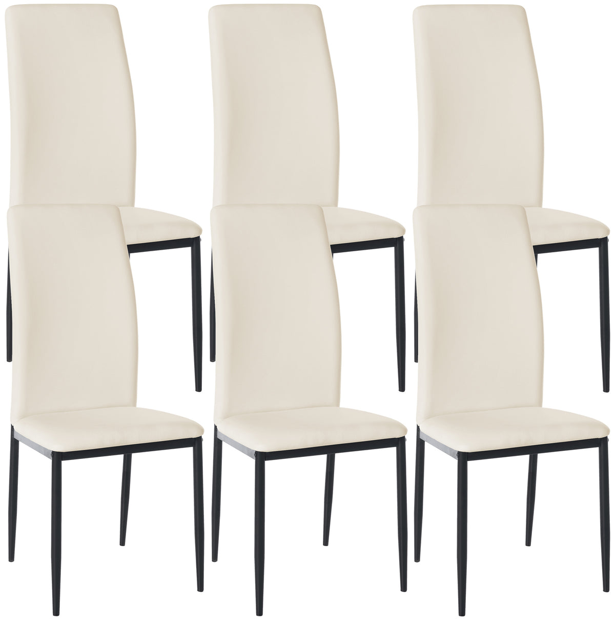 CLP 6er Set Esszimmerstühle Savino Kunstleder