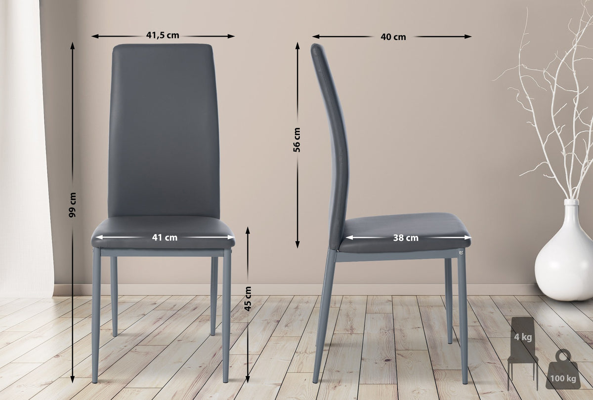 CLP 6er Set Esszimmerstühle Savino Kunstleder – Produktabbildung 10