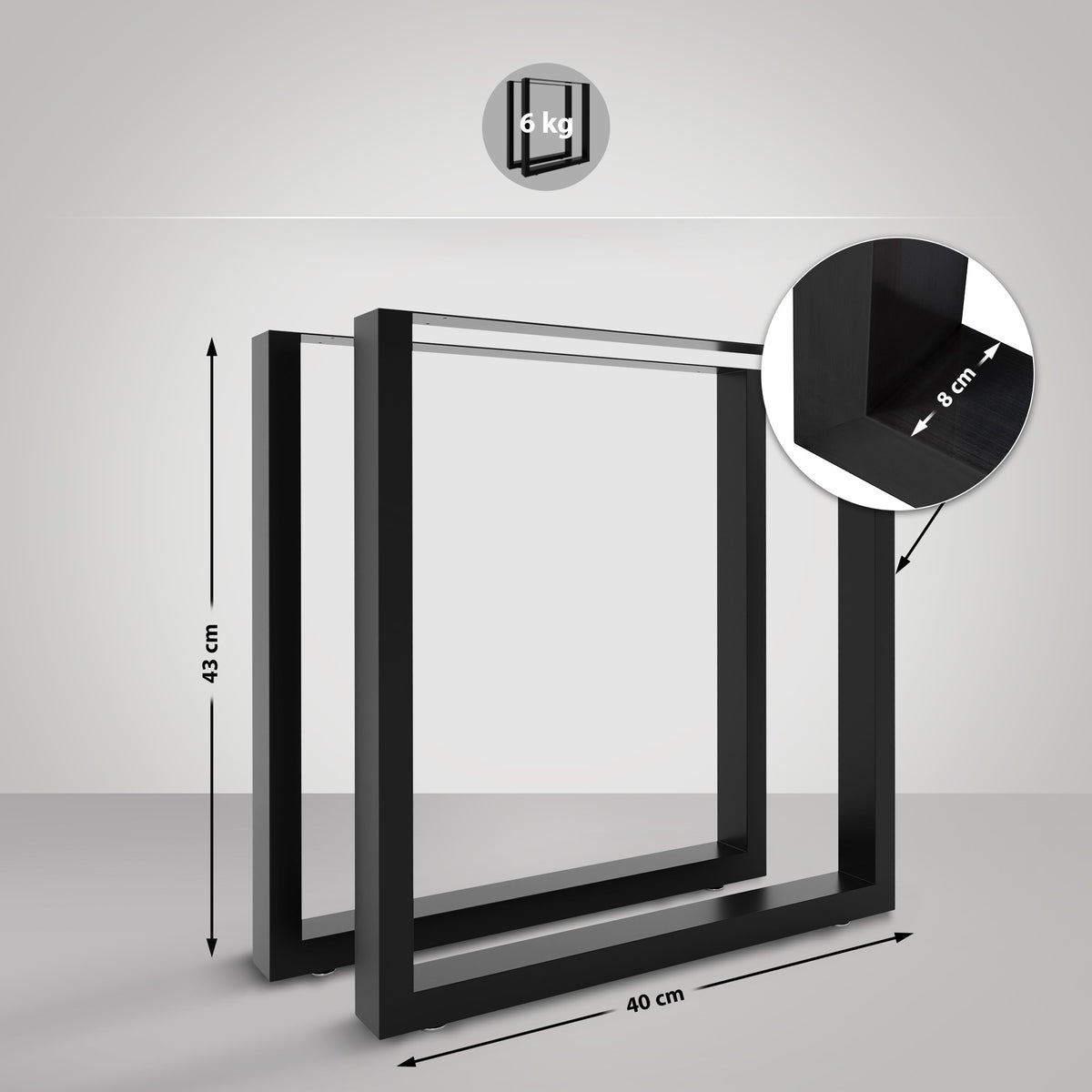 CLP 2x Tischbeine Velden 40 cm – Produktabbildung 2