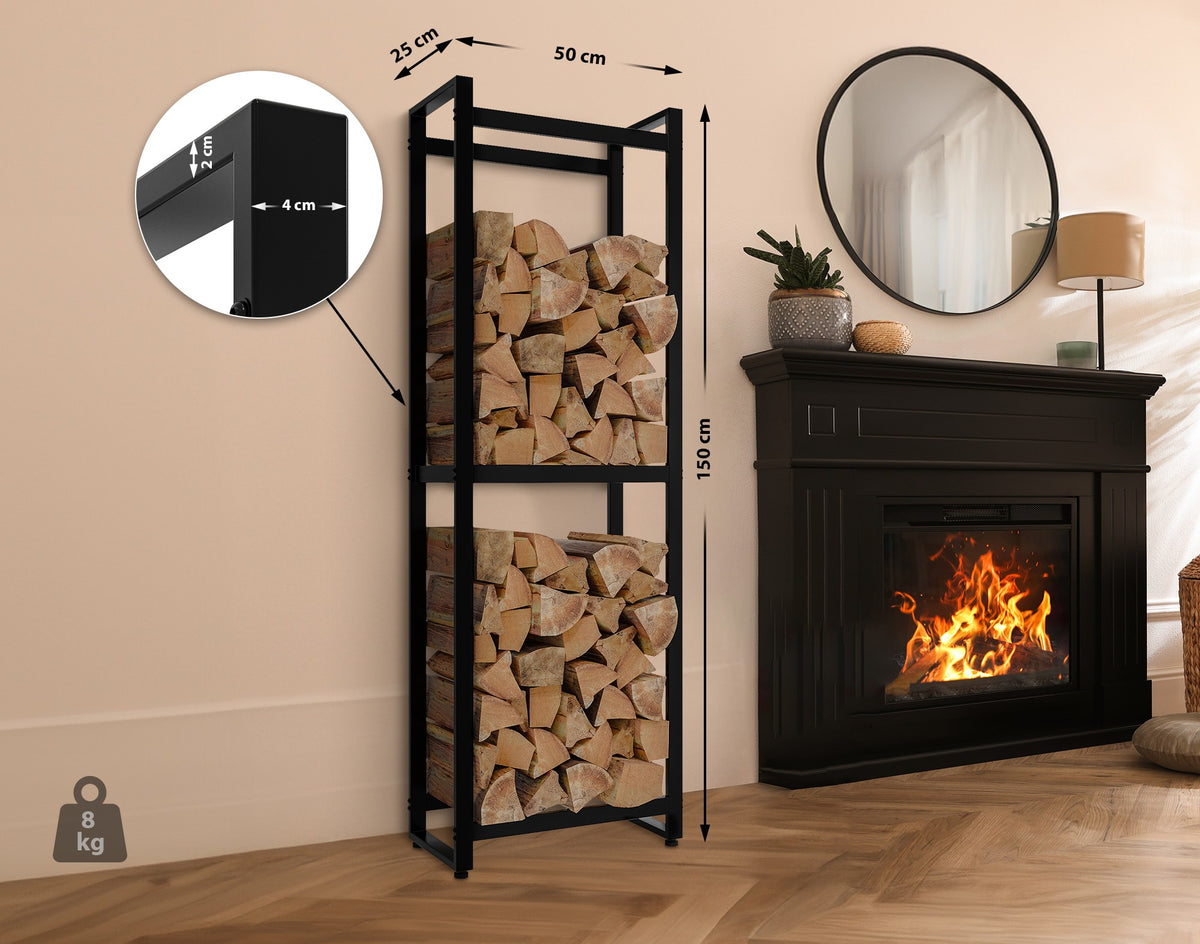 CLP Kaminholzständer Morson 25x50x150 – Produktabbildung 2