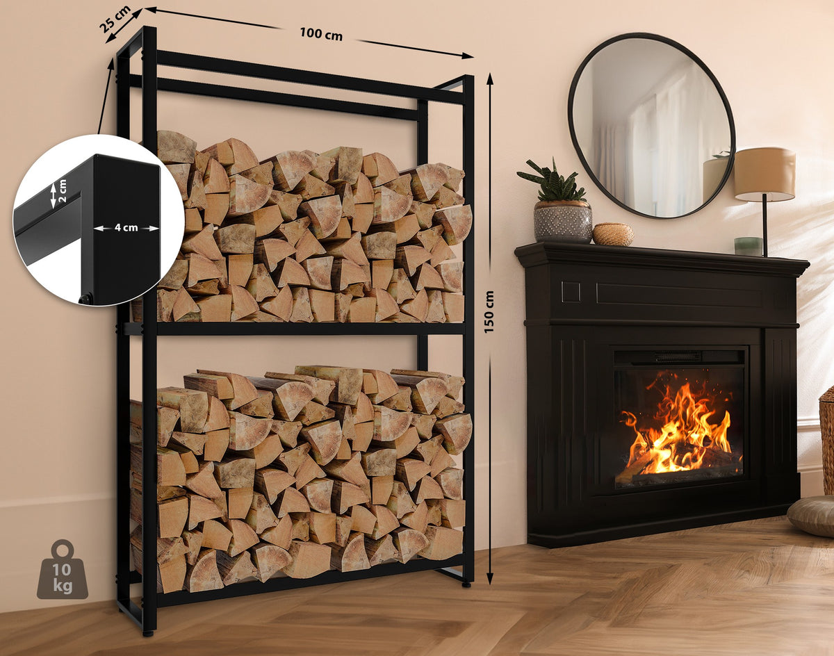 CLP Kaminholzständer Morson 25x100x150 – Produktabbildung 2