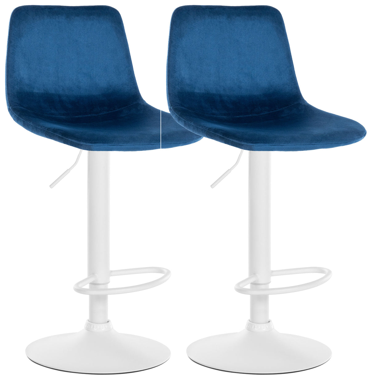 CLP 2er Set Barhocker Divo Samt Weiß