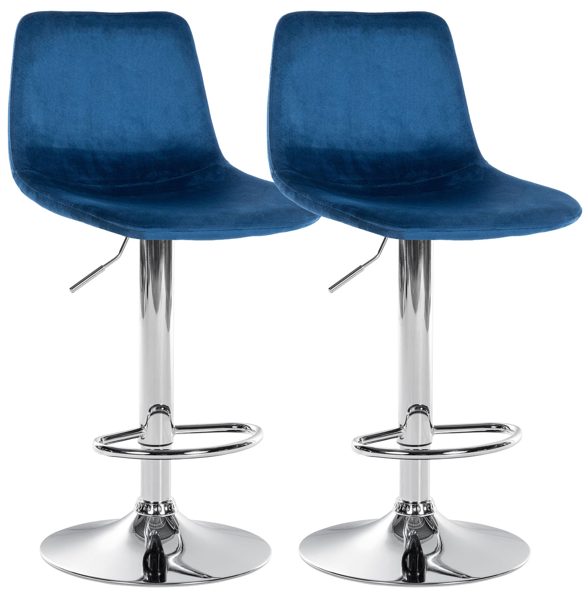 CLP 2er Set Barhocker Divo Samt Chrom