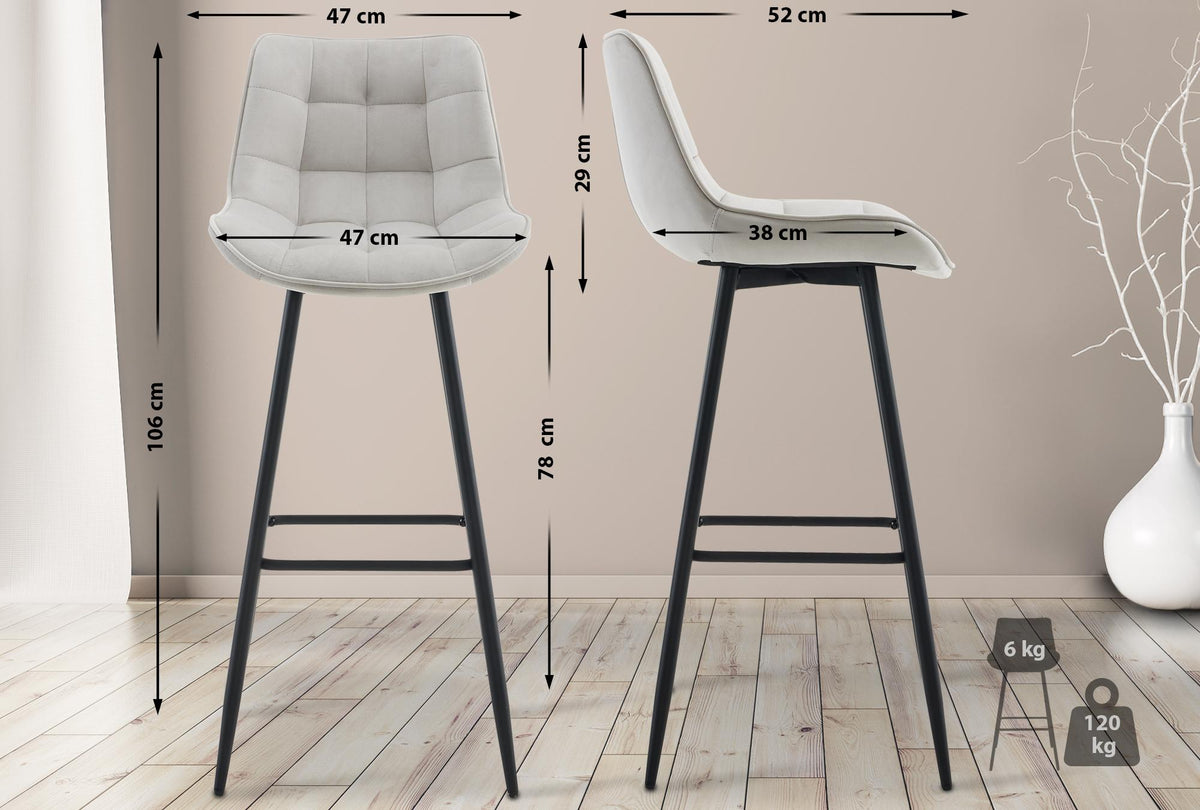 CLP Barhocker Dartford Samt – Produktabbildung 9