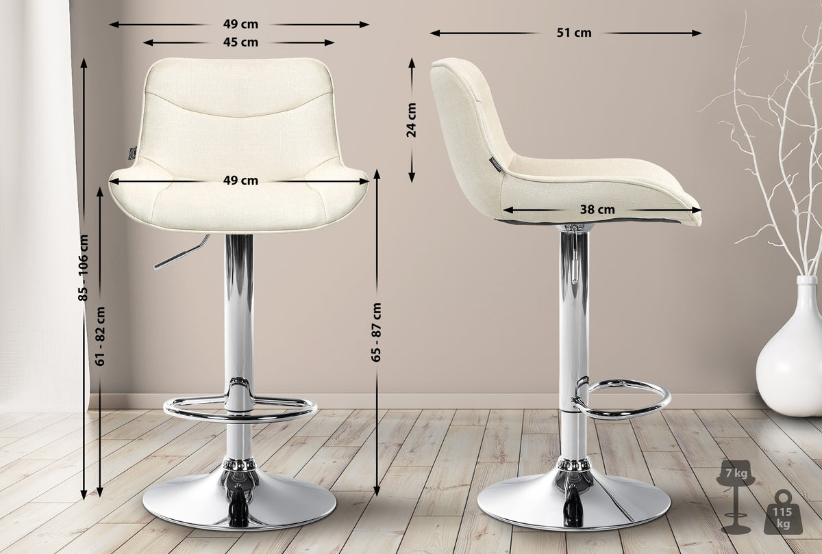 CLP Barhocker Vonore Stoff chrom – Produktabbildung 2