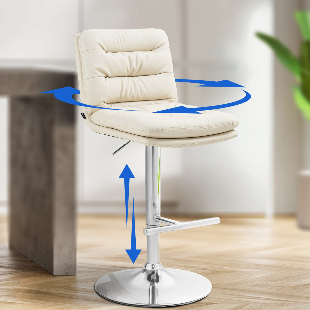 CLP 2er Set Barhocker Damar Kunstleder chrom – Produktabbildung 10