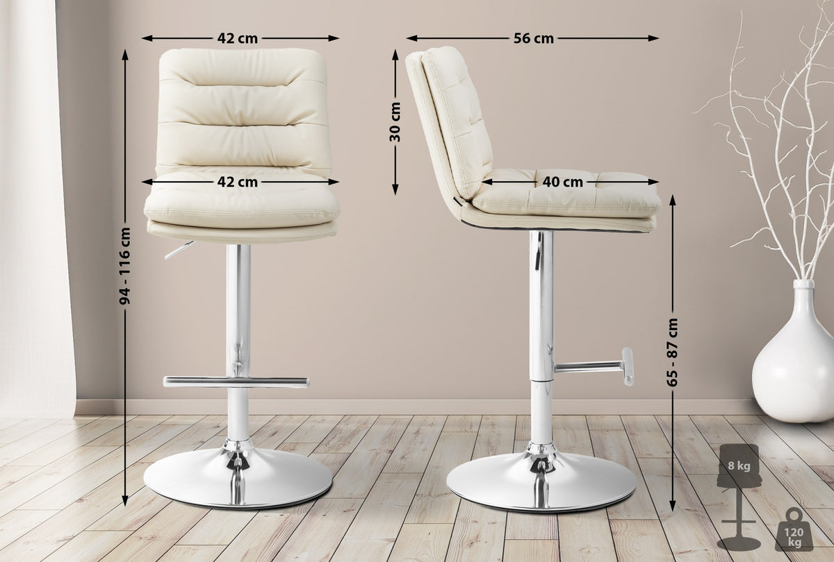 CLP 2er Set Barhocker Damar Kunstleder chrom – Produktabbildung 9