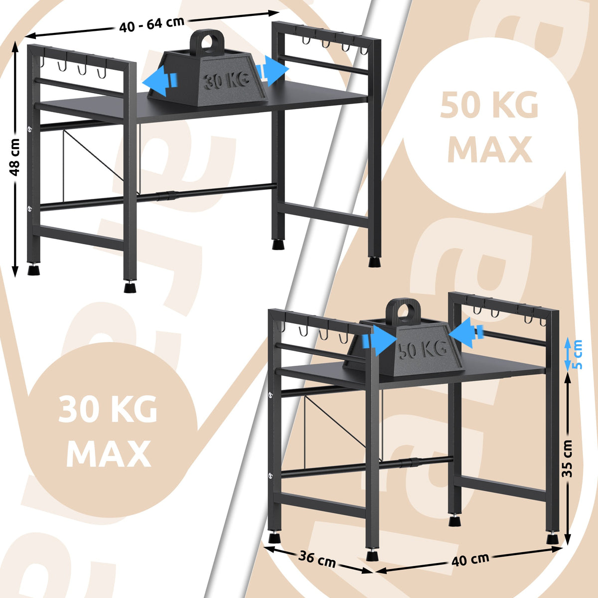 CLP Mikrowellenregal Marana stufig – Produktabbildung 6