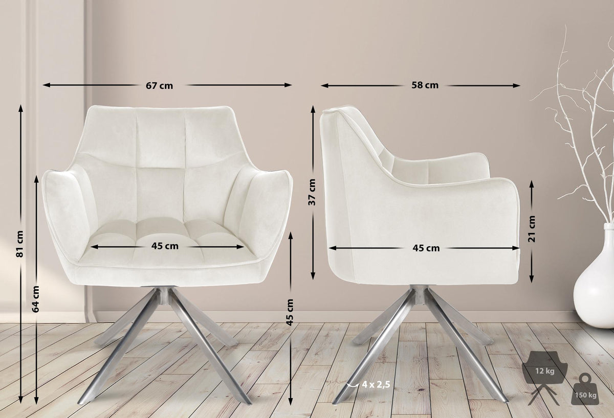 CLP Esszimmerstuhl Swing Samt edelstahl – Produktabbildung 2