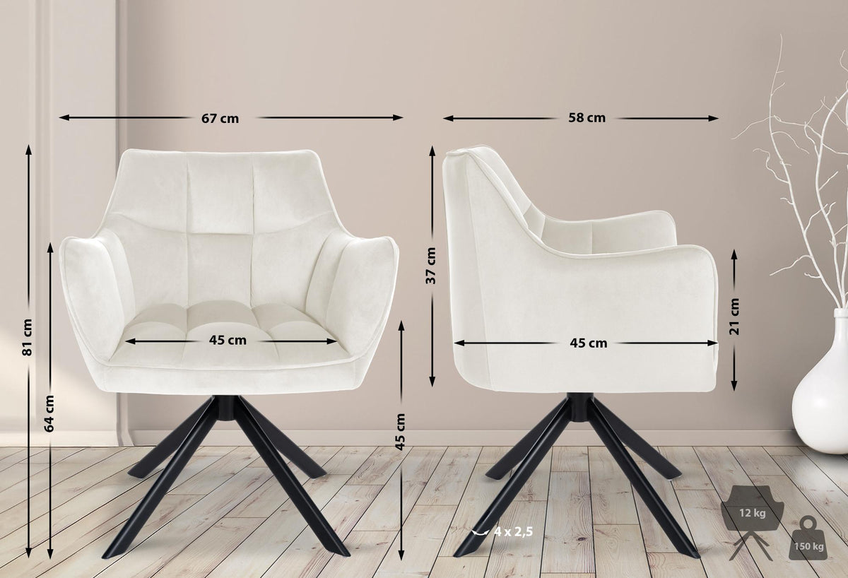 CLP Esszimmerstuhl Swing Samt schwarz – Produktabbildung 2