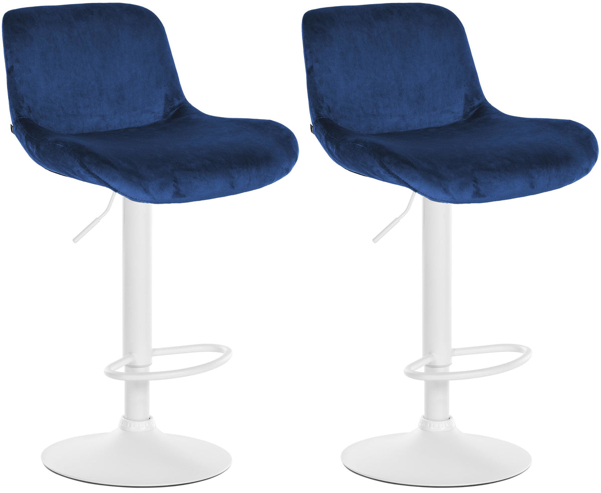 CLP 2er Set Barhocker Solon Weiß Samt