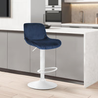 CLP 2er Set Barhocker Solon Weiß Samt – Produktabbildung 3