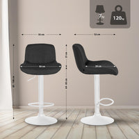 CLP 2er Set Barhocker Solon Weiß Samt – Produktabbildung 9