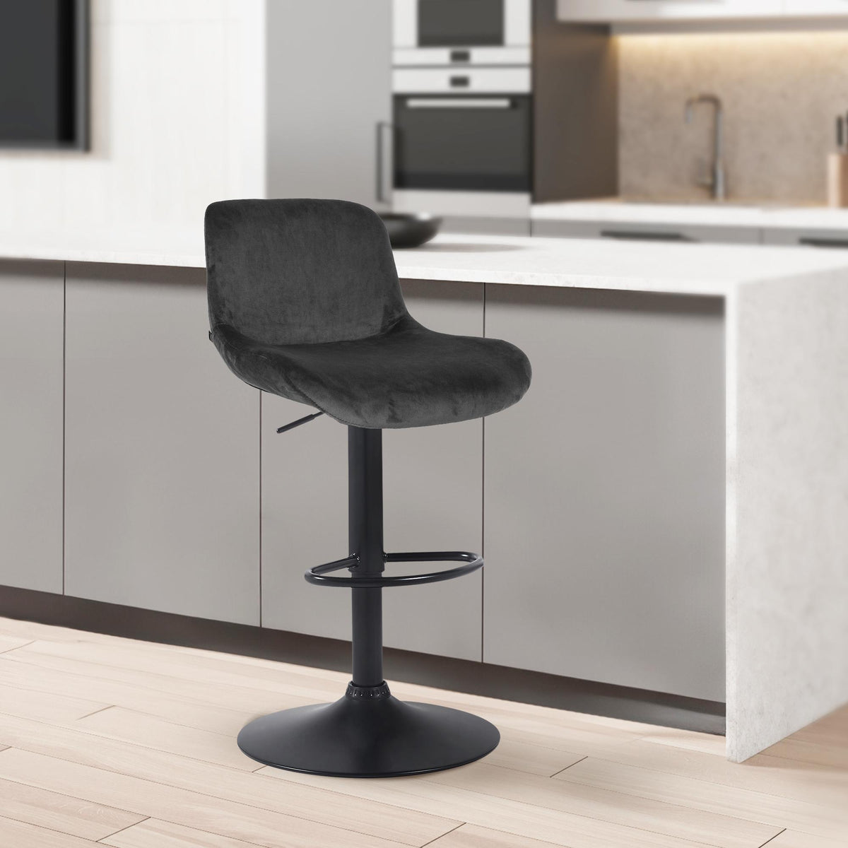 CLP 2er Set Barhocker Solon Schwarz Samt – Produktabbildung 10