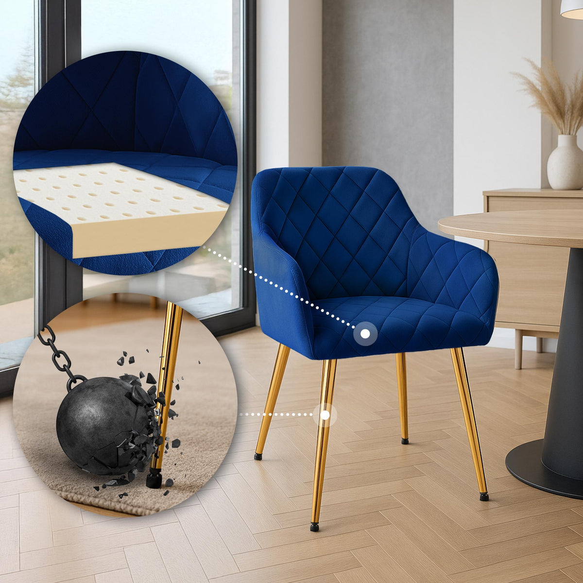 CLP 2er Set Esszimmerstuhl Monett Samt G – Produktabbildung 3
