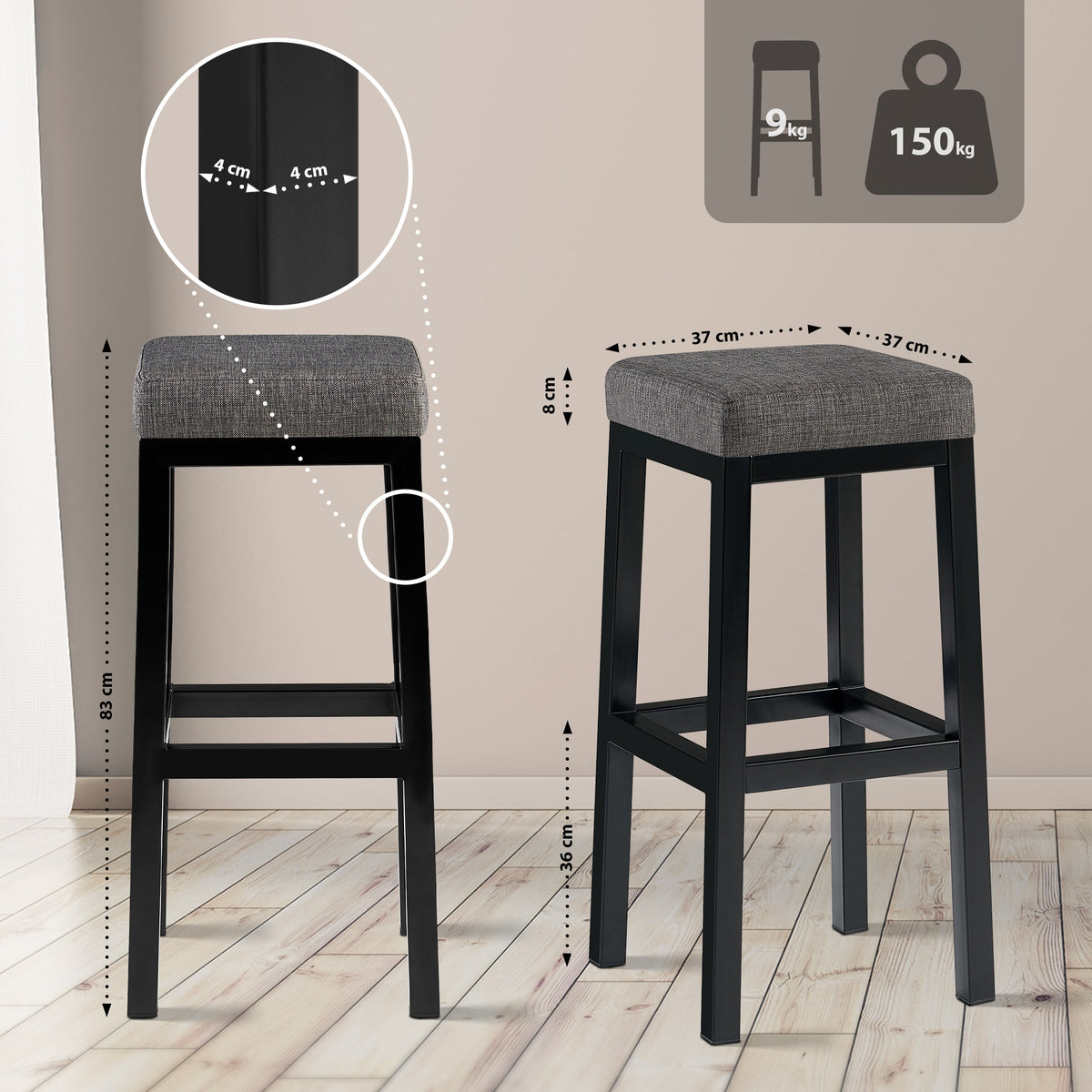 CLP Barhocker Taylor B85 Stoff – Produktabbildung 2