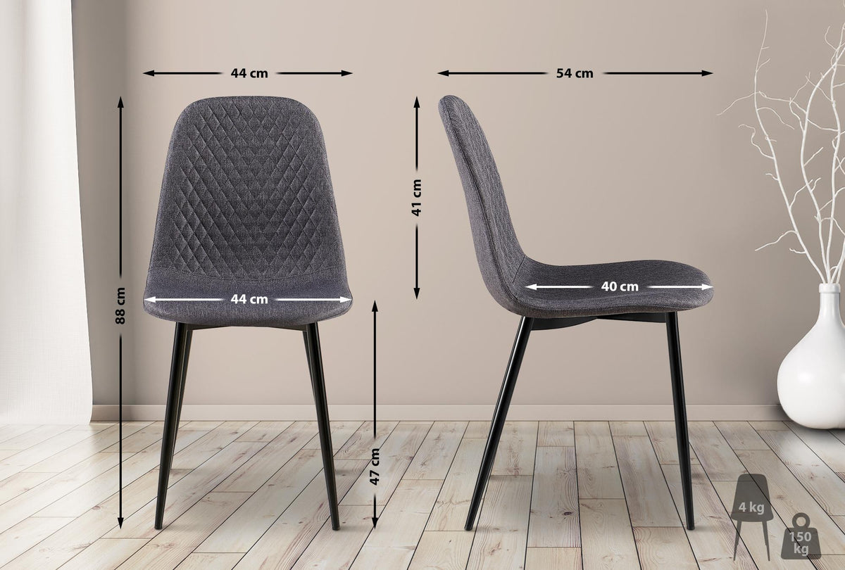 CLP 4er Set Stühle Giverny Stoff – Produktabbildung 2