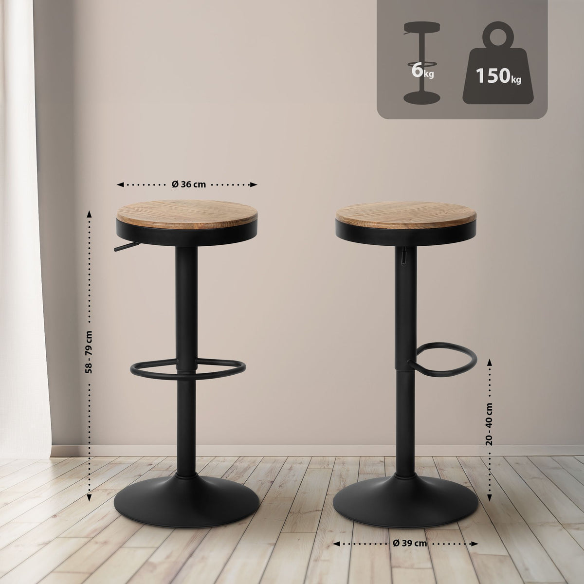 CLP 2er Set Barhocker Pitas – Produktabbildung 2