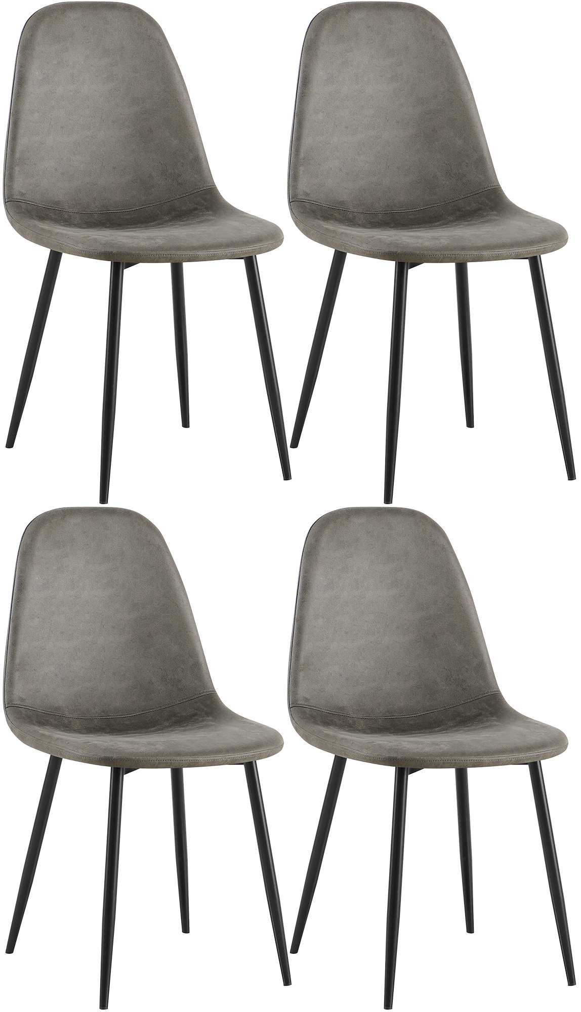 CLP 4er Set Esszimmerstühle Napier Kunstleder