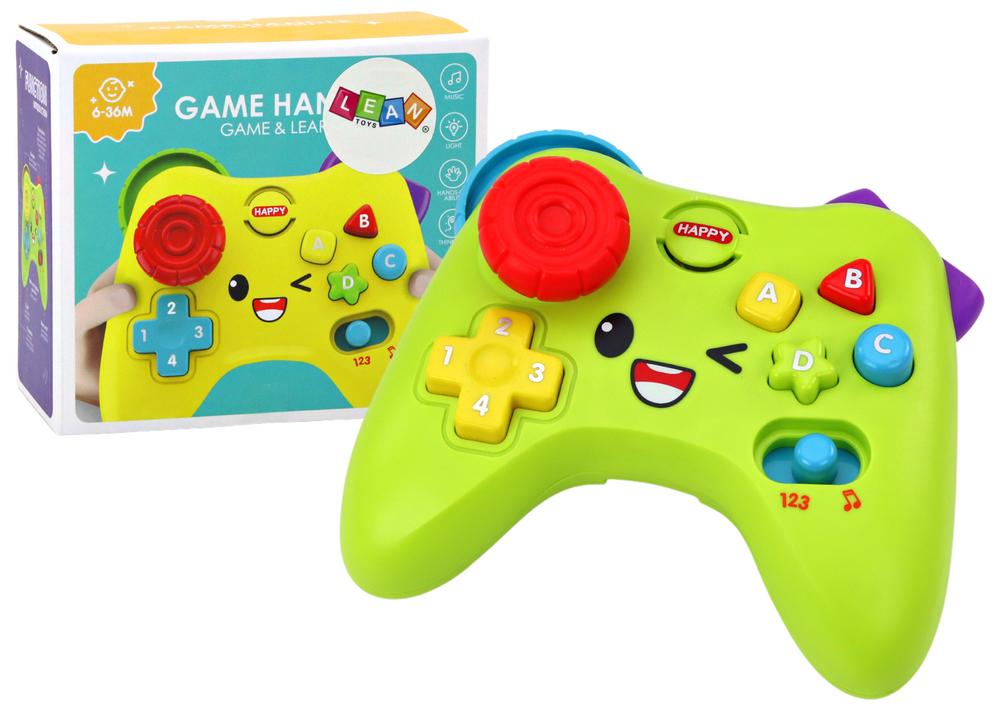 LEAN Toys Interaktives Pad, Lernkonsole, Lichter, Geräusche, Grün