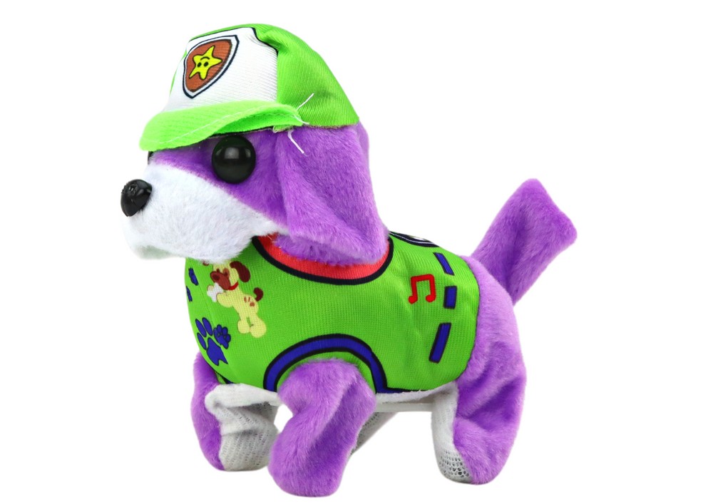 LEAN Toys Hund Plüsch interaktives Tier geht bellend lila – Produktabbildung 2
