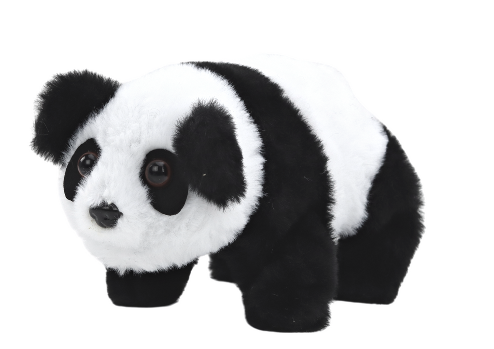 LEAN Toys Interaktiver Plüsch-Panda im rosa-blauen Transporter – Produktabbildung 2