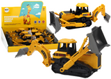 LEAN Toys Raupenbagger Baufahrzeug 2 Eimer Gelb