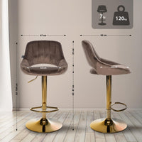 CLP 2er Set Barhocker Milet Samt G – Produktabbildung 2