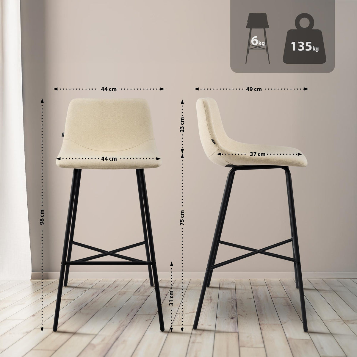 CLP Barhocker Altona Stoff – Produktabbildung 2
