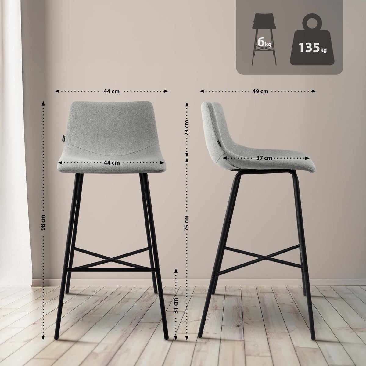 CLP Barhocker Altona Stoff – Produktabbildung 9