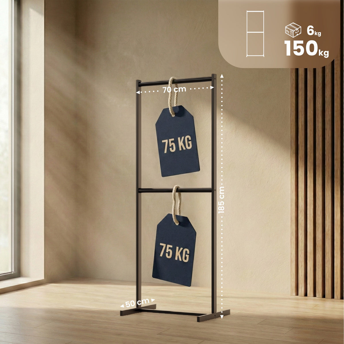 CLP Kleiderständer Helga 70x185 cm – Produktabbildung 2