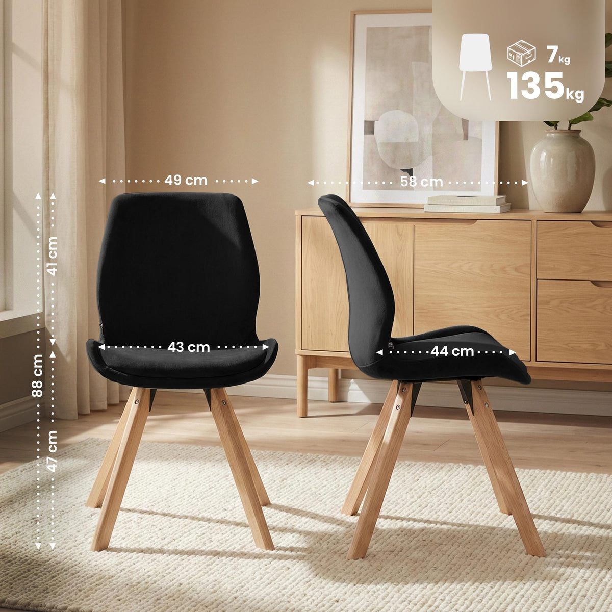 CLP 2er Set Stuhl Luna Samt – Produktabbildung 9