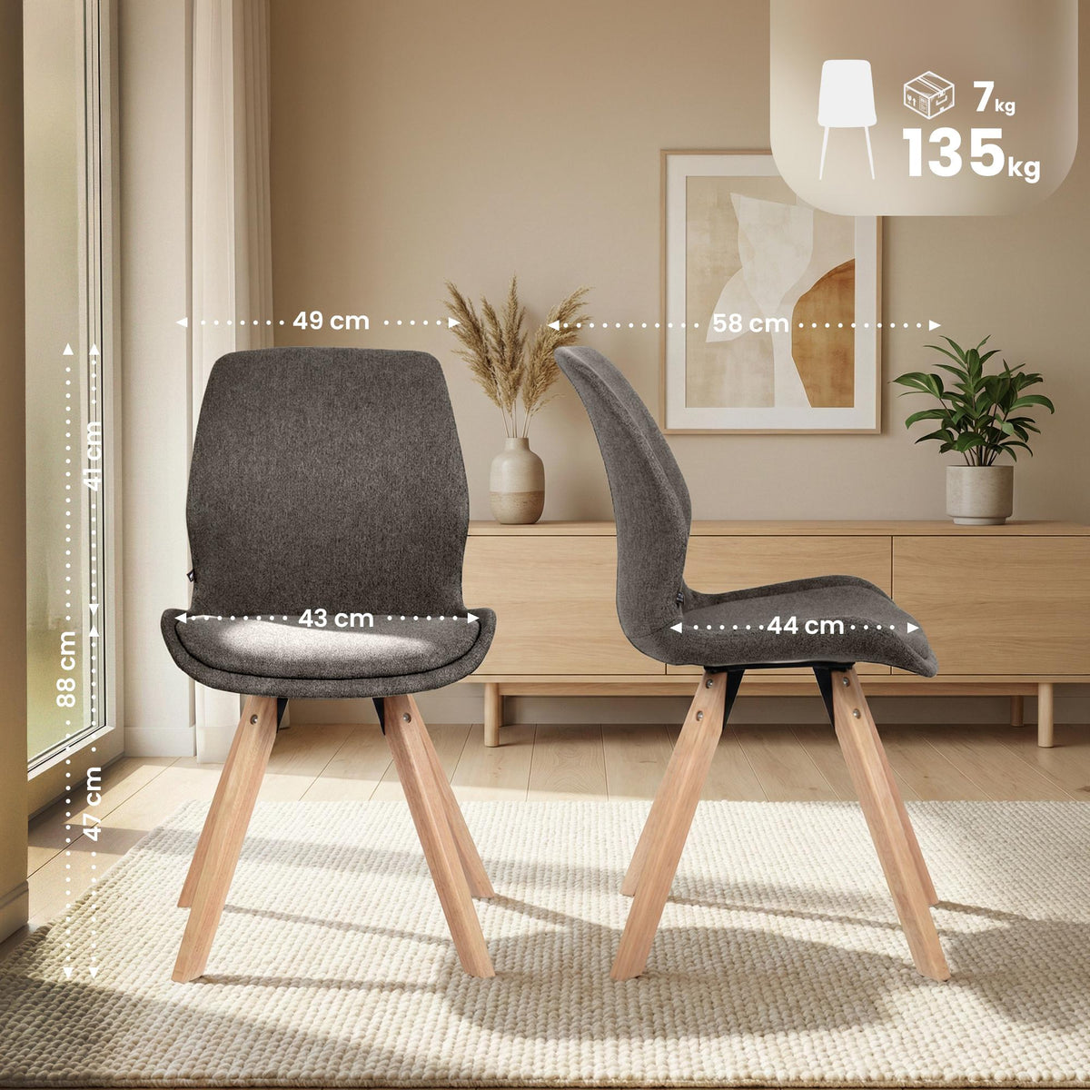 CLP 4er Set Stuhl Luna Stoff – Produktabbildung 9