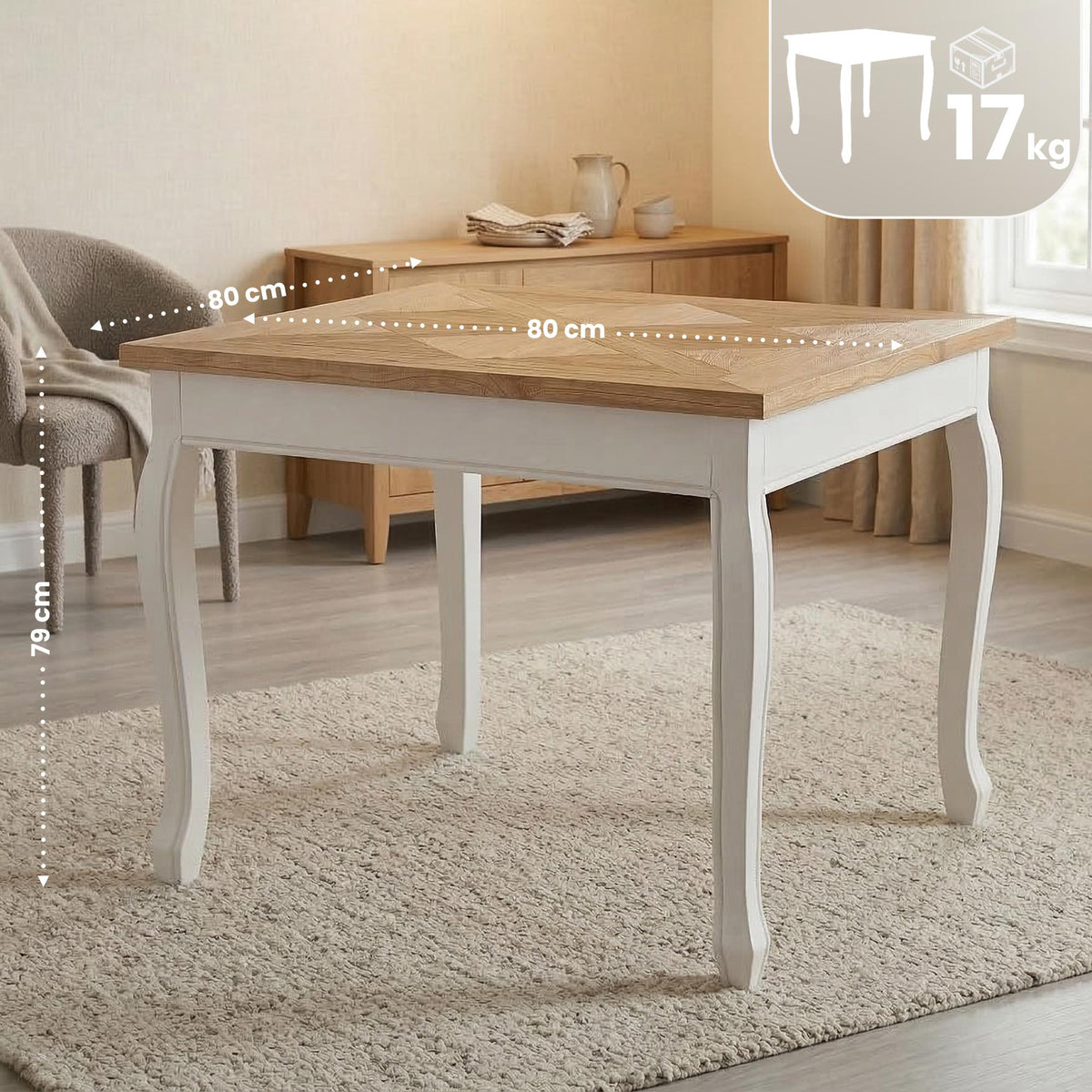 CLP Esstisch Lindon 80x80 cm eckig – Produktabbildung 2