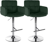 CLP 2er Set Barhocker Los Angeles Samt chrom