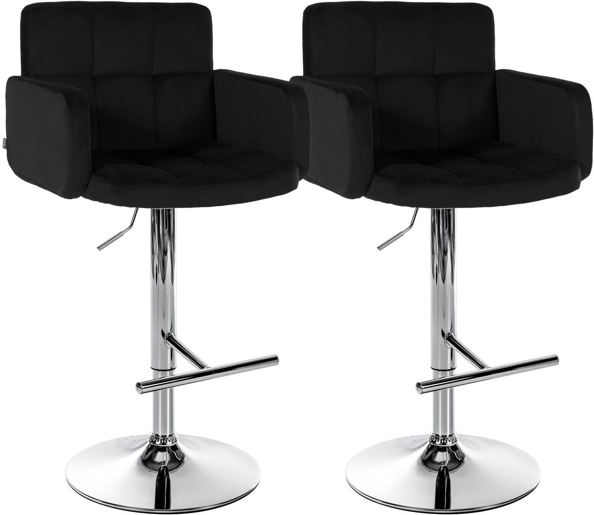 CLP 2er Set Barhocker Los Angeles Samt chrom – Produktabbildung 8